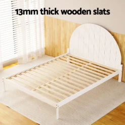 Daly Queen Wooden Bed Frame White 11 Daly Queen Wooden Bed Frame White -Home Luxe Store WBED DALY Q WH AB 189534 04