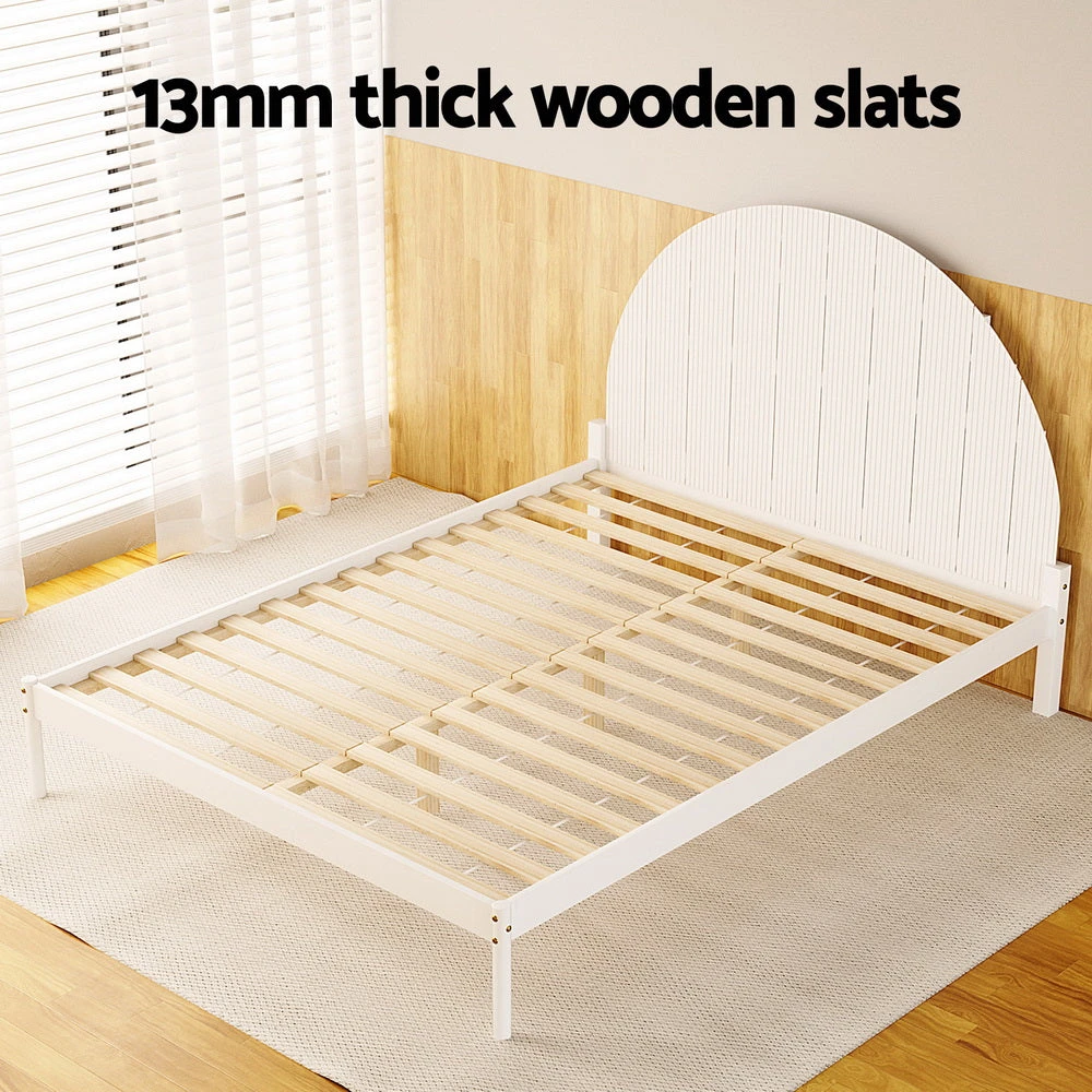 Daly Queen Wooden Bed Frame White 5 Daly Queen Wooden Bed Frame White - Image 5
