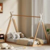 Low-set Teepee Style Single Wooden Bed Frame Pine