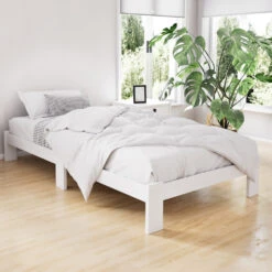 Fairy Wooden King Single Bed Frame White