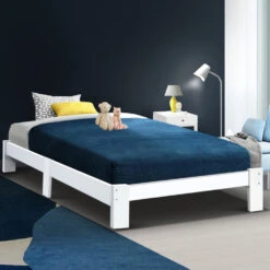 Fairy Wooden Single Bed Frame White -Home Luxe Store WBED F BASE JADE S 20598 06