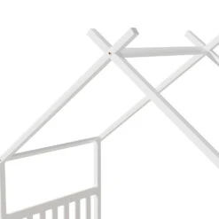 Single Size House Bed Frame For Kids – Montessori Style (White) -Home Luxe Store WBED G CABIN S WH AB 202505231805 04