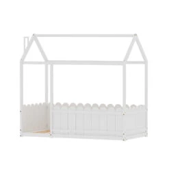 Kori House Shaped Single Wooden Bed Frame White -Home Luxe Store WBED KORI S WH AB 173484 00