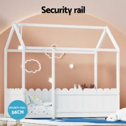 Kori House Shaped Single Wooden Bed Frame White -Home Luxe Store WBED KORI S WH AB 173484 05