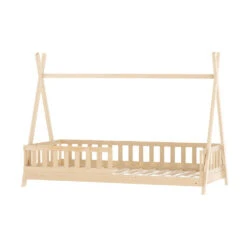 Teepee Style Pine Wood Single Bed Frame Oak -Home Luxe Store WBED PUAH S PN AB 187638 00