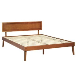 Splay Queen Wooden Bed Frame Walnut -Home Luxe Store WBED SPLAY Q WAL AB 150737 00