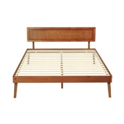Splay Queen Wooden Bed Frame Walnut -Home Luxe Store WBED SPLAY Q WAL AB 150737 02