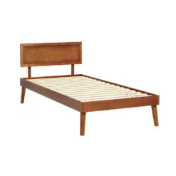 Splay Single Wooden Bed Frame Walnut -Home Luxe Store WBED SPLAY S WAL 150738 00