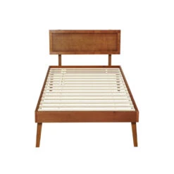 Splay Single Wooden Bed Frame Walnut -Home Luxe Store WBED SPLAY S WAL 150738 02