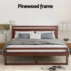 Witton Double Wooden Bed Frame Walnut -Home Luxe Store WBED WITTON D WAL AB 150735 03