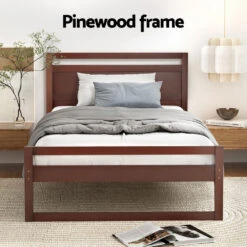 Witton King Single Wooden Bed Frame Walnut -Home Luxe Store WBED WITTON KS WAL AB 150734 03