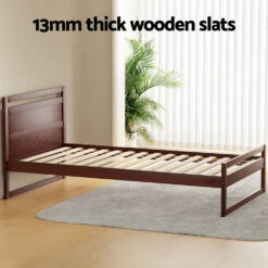 Witton King Single Wooden Bed Frame Walnut -Home Luxe Store WBED WITTON KS WAL AB 150734 04