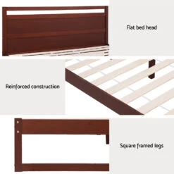 Witton King Single Wooden Bed Frame Walnut -Home Luxe Store WBED WITTON KS WAL AB 150734 05