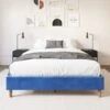 Alexandra Queen Bed Base Velvet Blue