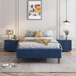 Alexandra Queen Bed Base Velvet Blue -Home Luxe Store alexandra queen bed base velvet blue bedzy australia abn 18 642 972 209 841585