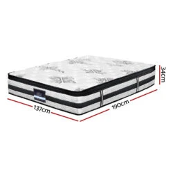 Double Premium Package | Henley LED Bed White, Algarve Euro Top Mattress (Medium Firm) & Pillowtop Mattress Topper! -Home Luxe Store algarve euro top pocket spring mattress 34cm thick double bedzy australia 151230 1