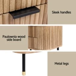 Deluxe Paulownia Wood Bedside Table With 2 Drawers - Pine -Home Luxe Store artiss bedside table 2 drawers paulownia wood pine furniture bedroom bedside tables bedzy australia 115654