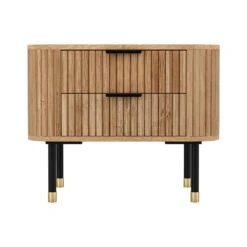 Deluxe Paulownia Wood Bedside Table With 2 Drawers - Pine -Home Luxe Store artiss bedside table 2 drawers paulownia wood pine furniture bedroom bedside tables bedzy australia 810362