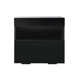 Heres LED Bedside Table - Black -Home Luxe Store artiss bedside table led heres black furniture bedroom bedside tables bedzy australia 765727