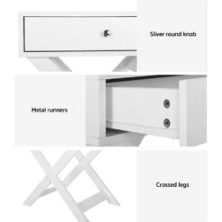 Qara Bedside Table White -Home Luxe Store artiss bedside table side end table drawers nightstand bedroom storage white bedzy australia abn 18 642 972 209 418934