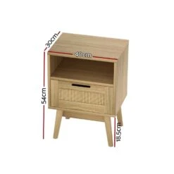 Home Luxe Store -Home Luxe Store artiss rattan bedside table 1 drawer with shelf rei oak furniture bedroom bedside tables bedzy australia 186261