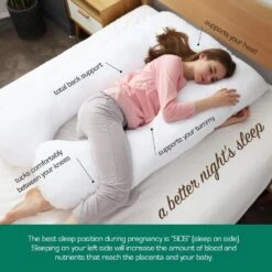 Australian Made Maternity Body Pillow With Pillowcase - Pink & Sky -Home Luxe Store australian made maternity body pillow with pillowcase pink sky bedzy australia abn 18 642 972 209 600668