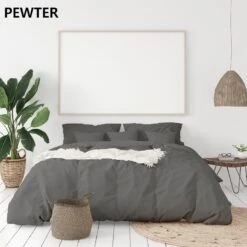 Balmain 1000 Thread Count Hotel Grade Bamboo Cotton Quilt Cover Pillowcases Set King Pewter -Home Luxe Store balmain 1000 thread count hotel grade bamboo cotton quilt cover pillowcases set king pewter bedzy australia 431246