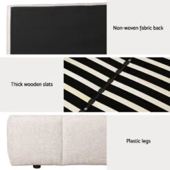 Queen Package | Aldinga Bed Frame Beige & Bonita Pillow Top Mattress (Medium Firm) -Home Luxe Store bed frame queen size beige tette bedzy australia abn 18 642 972 209 bed shop near me australia modern bed cheap affordable quality bedroom furniture store free 313806