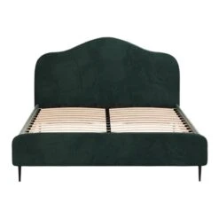 Queen Package | Daintree Velvet Bed Dark Green & Bonita Pillow Top Mattress (Medium Firm) -Home Luxe Store bed frame queen size velvet dark green furniture bedroom bedzy australia 486681