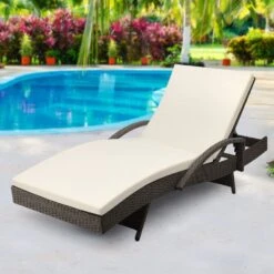 Bianca Outdoor Sun Lounger Chair With Cushion - Grey -Home Luxe Store bianca outdoor sun lounger chair with cushion grey furniture outdoor bedzy australia 368601