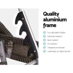 Bianca Outdoor Sun Lounger Chair With Pillow Headrest - Grey -Home Luxe Store bianca outdoor sun lounger chair with pillow headrest grey bedzy australia 964581