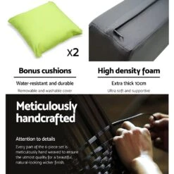 Bondi 6 Seat Corner Wicker Outdoor Lounge Set With Bonus Beige Cushion Covers -Home Luxe Store bondi 6 seat corner wicker outdoor lounge set with bonus beige cushion covers bedzy australia abn 18 642 972 209 379687