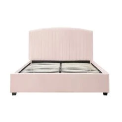 Camira Queen Size Velvet Bed Frame Pink -Home Luxe Store camira queen size velvet bed frame pink furniture bedroom beds bed frames bedzy australia 164531