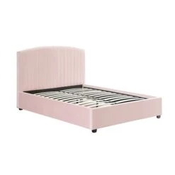 Camira Queen Size Velvet Bed Frame Pink -Home Luxe Store camira queen size velvet bed frame pink furniture bedroom beds bed frames bedzy australia 919442