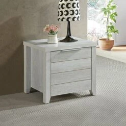 Cielo Bedside Table With Drawer White Ash -Home Luxe Store cielo bedside table with drawer white ash bedzy australia 697796