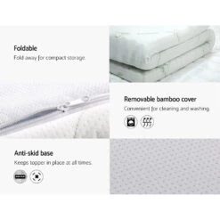 Cool Gel Memory Foam Mattress Topper W/Bamboo Cover 8cm - King -Home Luxe Store cool gel memory foam mattress topper wbamboo cover 8cm king bedzy australia 595555