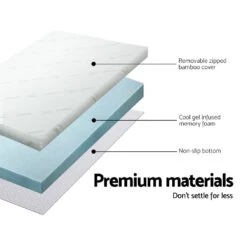 Cool Gel Memory Foam Mattress Topper W/Bamboo Cover 8cm - Single -Home Luxe Store cool gel memory foam mattress topper wbamboo cover 8cm single bedzy australia 325313
