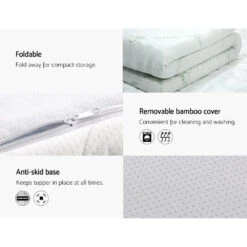 Cool Gel Memory Foam Mattress Topper W/Bamboo Cover 8cm - Single -Home Luxe Store cool gel memory foam mattress topper wbamboo cover 8cm single bedzy australia 589813