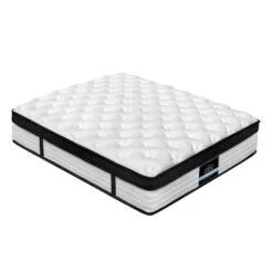 Double Package | Dunelight LED Bed Black & Devon Euro Top Mattress (Medium) -Home Luxe Store devon euro top pocket spring mattress 31cm thick double bedzy australia 820687