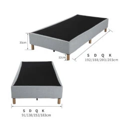 Double Metal Bed Frame Mattress Foundation - Dark Grey -Home Luxe Store double metal bed frame mattress foundation dark grey furniture bedroom bedzy australia 389347