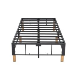 Double Metal Bed Frame Mattress Foundation - Dark Grey -Home Luxe Store double metal bed frame mattress foundation dark grey furniture bedroom bedzy australia 686637