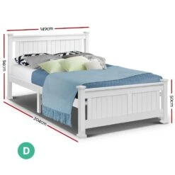 Double Package | Airlie Bed White & Normay Series Pillow Top Mattress (Medium Firm) -Home Luxe Store double package airlie bed white normay series pillow top mattress medium firm bedzy australia 419862