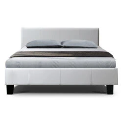 Double Package | Coogee Bed White & Normay Series Pillow Top Mattress (Medium Firm) -Home Luxe Store double package coogee bed white normay series pillow top mattress medium firm bedzy australia 607544