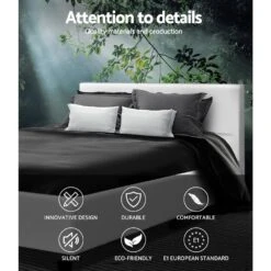 Double Package | Coogee Bed White & Normay Series Pillow Top Mattress (Medium Firm) -Home Luxe Store double package coogee bed white normay series pillow top mattress medium firm bedzy australia 988091