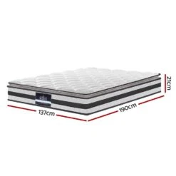 Double Package | Kewarra Bed White & Normay Series Pillow Top Mattress (Medium Firm) -Home Luxe Store double package kewarra bed white normay series pillow top mattress medium firm bedzy australia 213351
