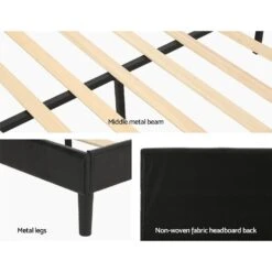 Double Package | Manly LED Bed Frame Black & Bonita Pillow Top Mattress (Medium Firm) -Home Luxe Store double package manly led bed frame black bonita pillow top mattress medium firm baby kids kids furniture kids beds bed frames bedzy australia 168843
