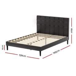 Double Package | Manly LED Bed Frame Black & Bonita Pillow Top Mattress (Medium Firm) -Home Luxe Store double package manly led bed frame black bonita pillow top mattress medium firm baby kids kids furniture kids beds bed frames bedzy australia 290472