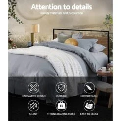 Double Package | Stockton Bed & Normay Series Pillow Top Mattress (Medium Firm) -Home Luxe Store double package stockton bed normay series pillow top mattress medium firm bedzy australia 676651