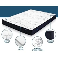 Double Package | Ted Metal Bed Black & Glay Bonnell Spring Mattress (Medium Firm) 16 Double Package | Ted Metal Bed Black & Glay Bonnell Spring Mattress (Medium Firm) -Home Luxe Store double package ted metal bed black glay bonnell spring mattress medium firm bedzy australia 576435