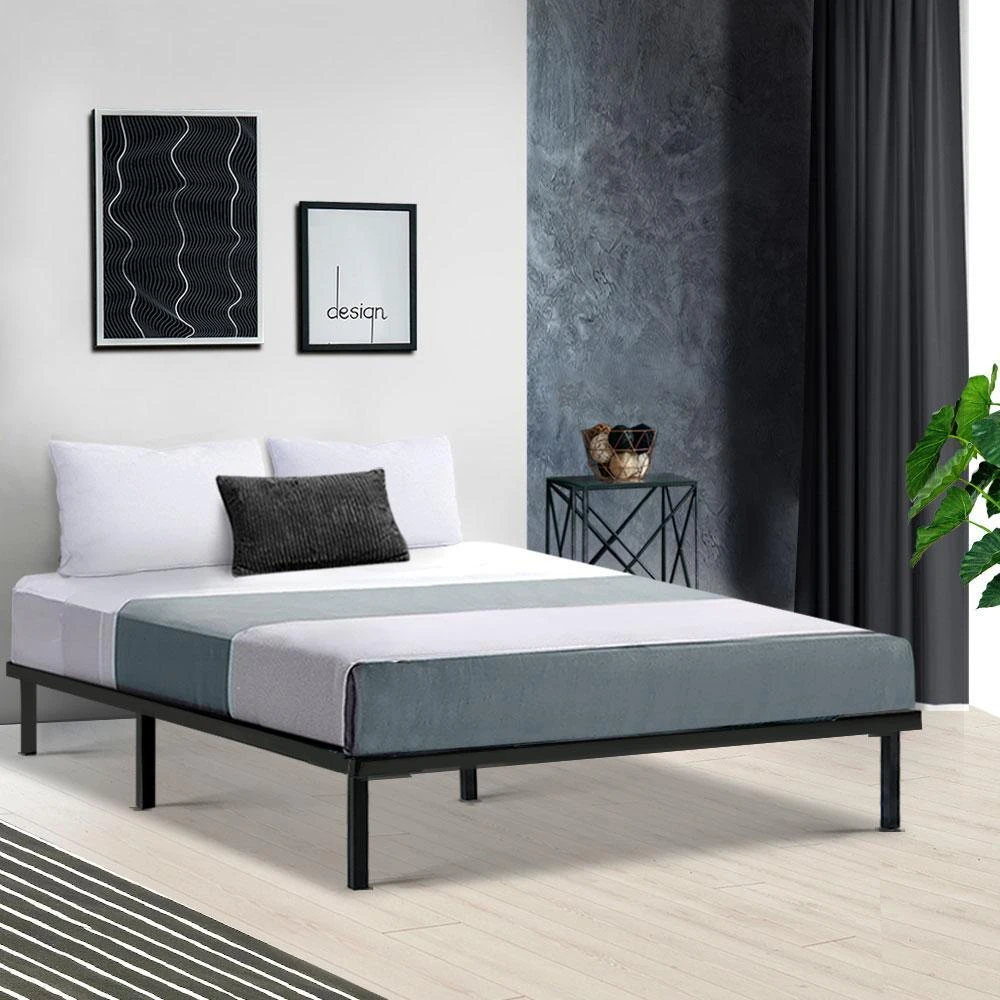 Double Package | Ted Metal Bed Black & Glay Bonnell Spring Mattress (Medium Firm) 2 Double Package | Ted Metal Bed Black & Glay Bonnell Spring Mattress (Medium Firm) - Image 2